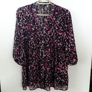 JACOB - Purple Print Blouse.  Size - P/S.